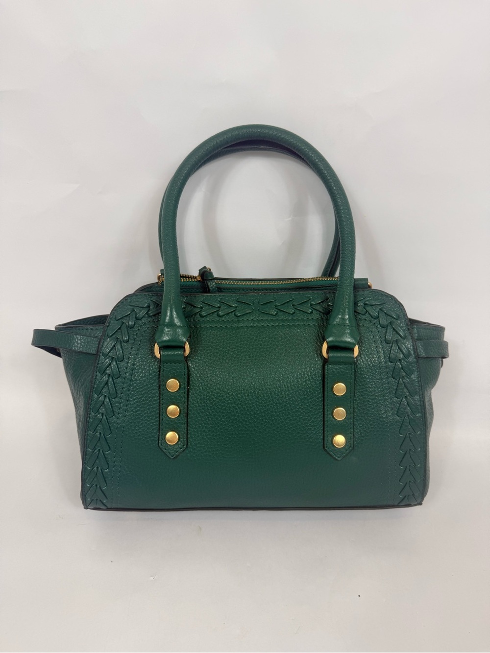 LOTIS Grace Satchel Bag Purse Hunter Green Embossed